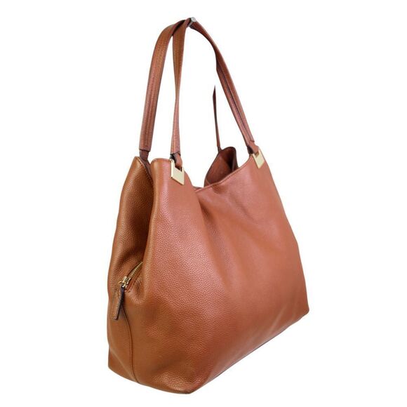 ROOMY Vince Camuto TAN BROWN GENUINE LEATHER SHOULDER BAG HANDBAG TOTE PURSE - Picture 2 of 16